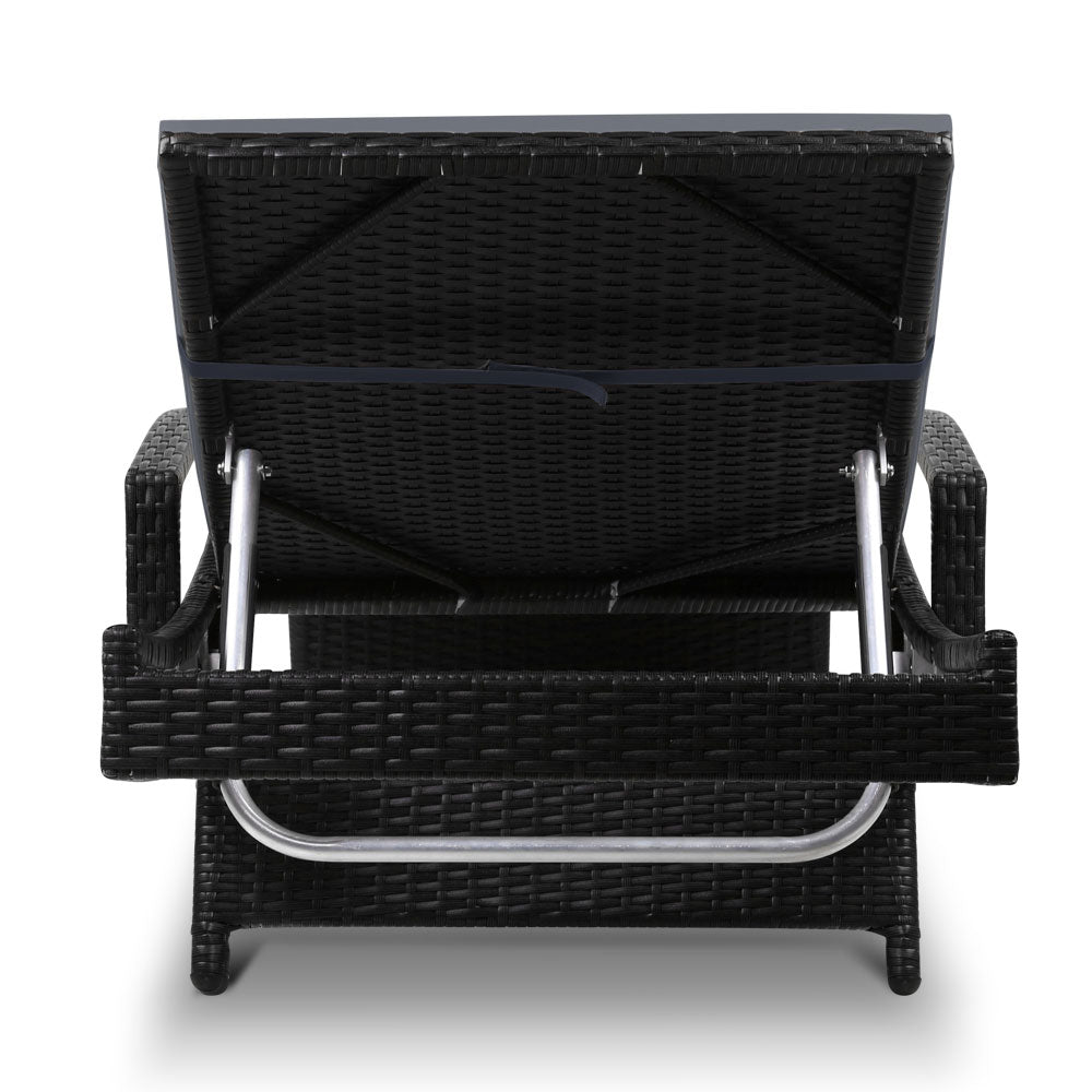 Gardeon Outdoor Sun Lounge - Black