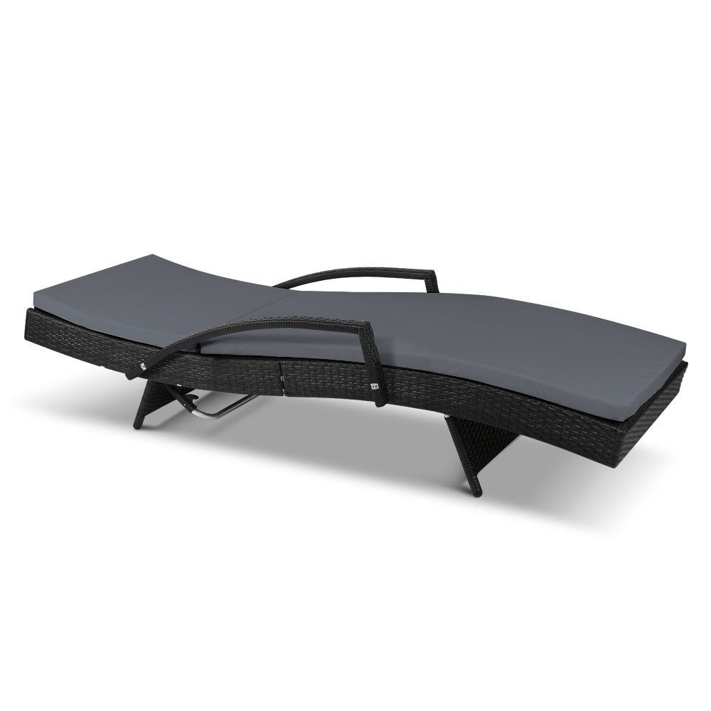 Gardeon Outdoor Sun Lounge - Black