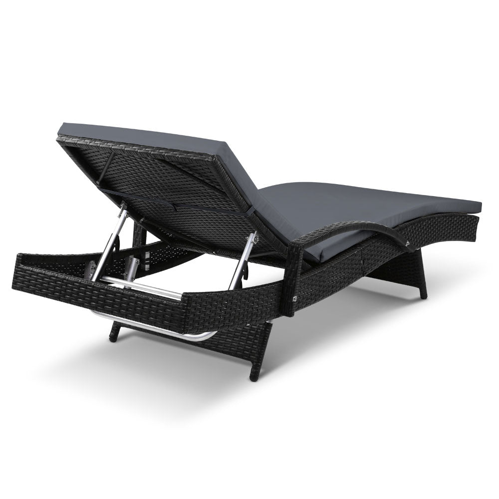 Gardeon Outdoor Sun Lounge - Black