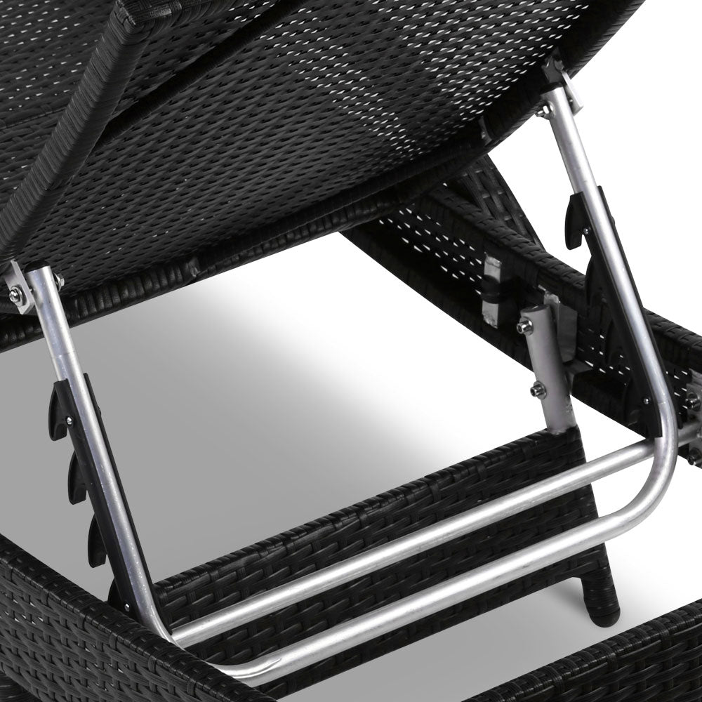 Gardeon Outdoor Sun Lounge - Black
