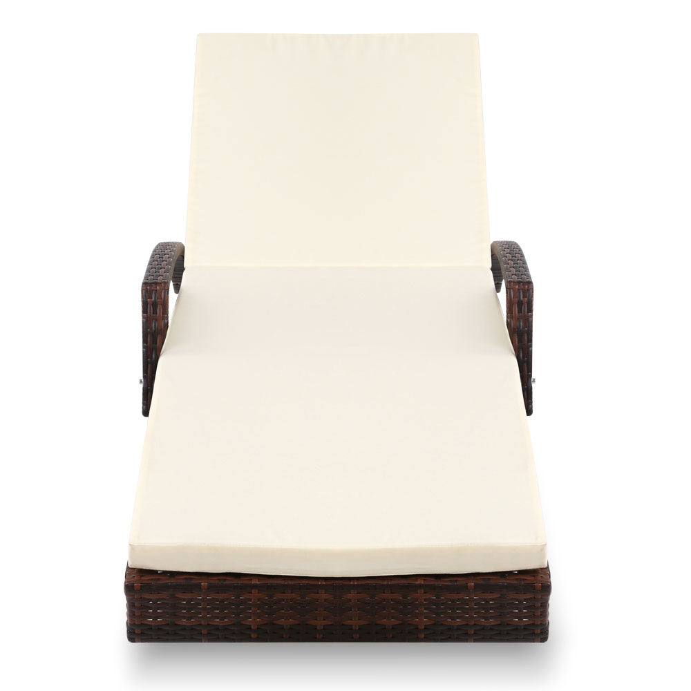 Gardeon Set of 2 Sun Lounge Outdoor Furniture Day Bed Rattan Wicker Lounger Patio