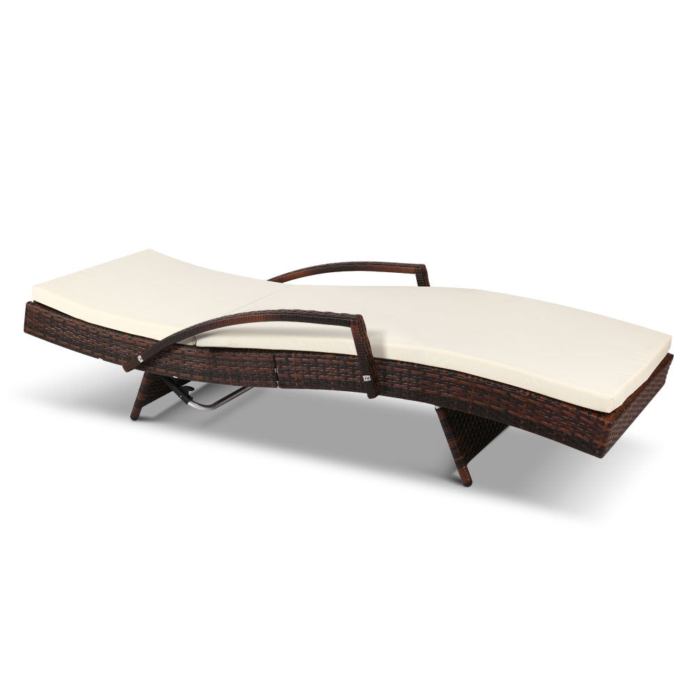 Gardeon Set of 2 Sun Lounge Outdoor Furniture Day Bed Rattan Wicker Lounger Patio