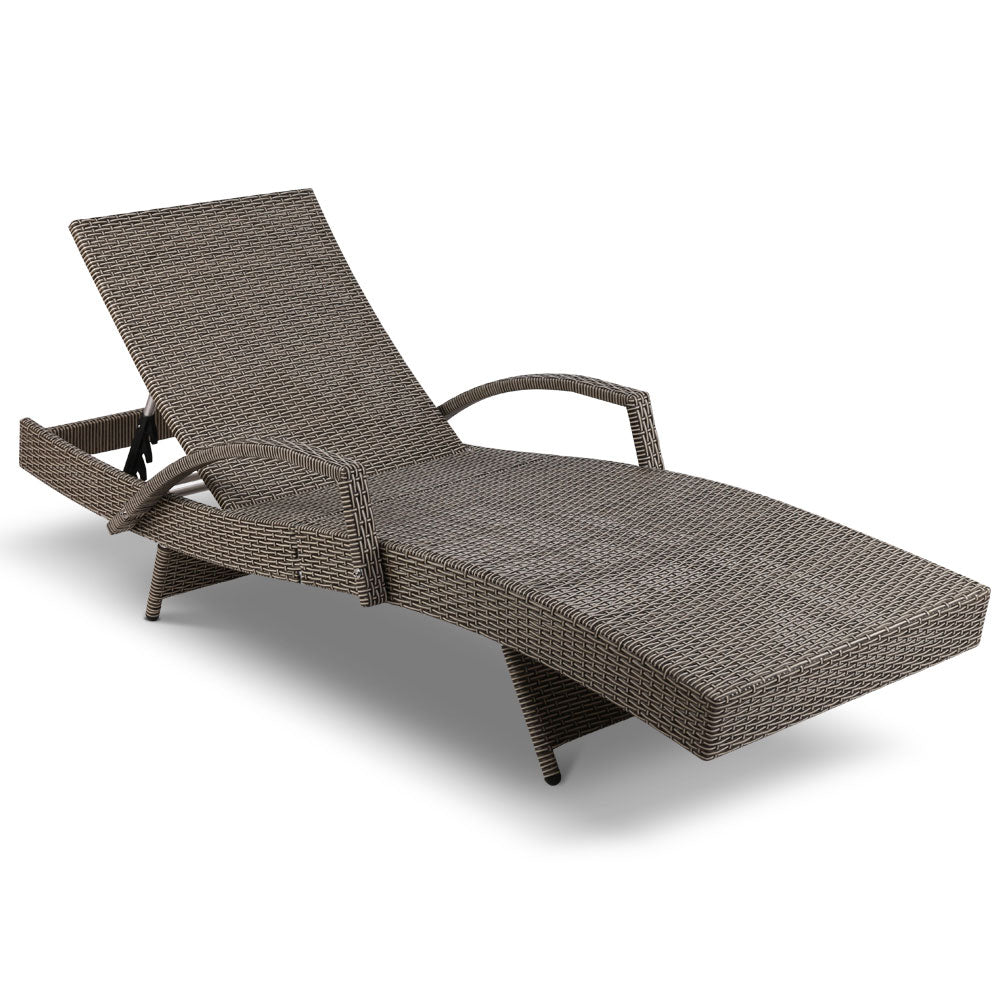 Gardeon Outdoor Sun Lounge Furniture Day Bed Wicker Pillow Sofa Set