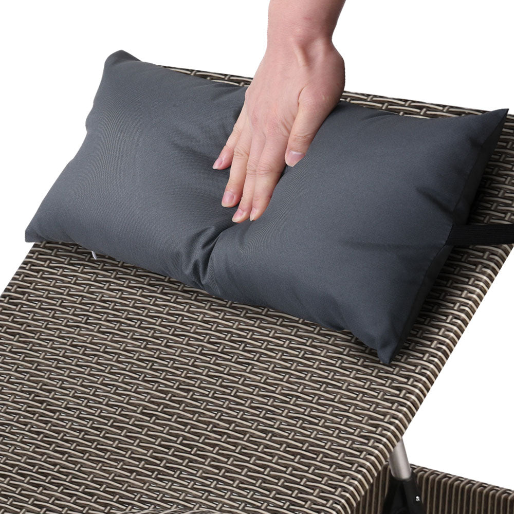 Gardeon Outdoor Sun Lounge Furniture Day Bed Wicker Pillow Sofa Set