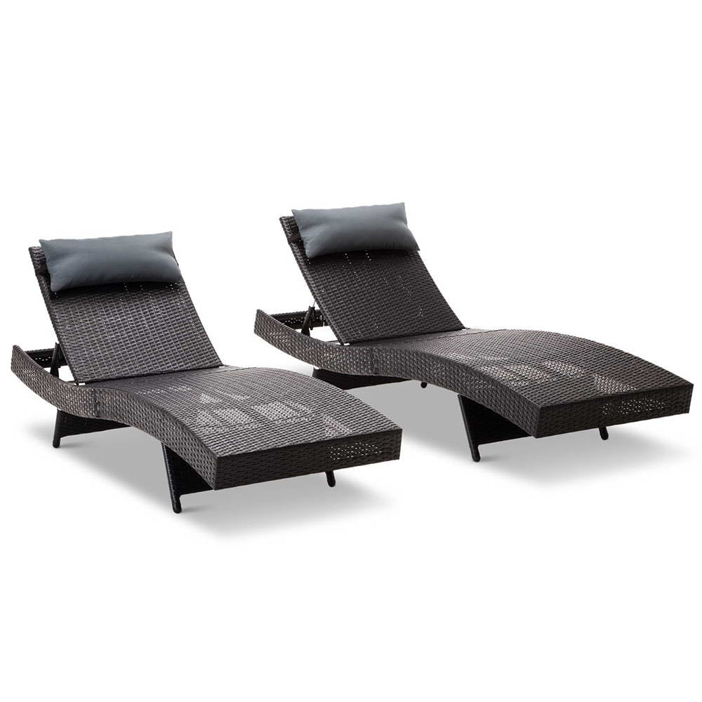 Gardeon Sun Lounge Setting Outdoor Furniture Wicker Day Bed Rattan Garden Patio