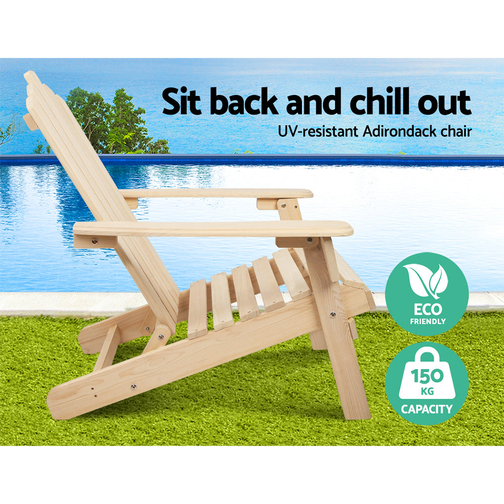 Gardeon Outdoor Chairs Table Set Lounge Patio Furniture Beach Chair Adirondack