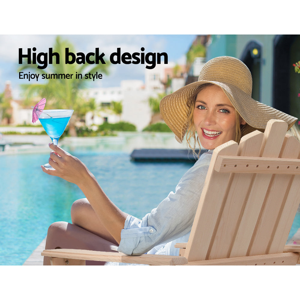 Gardeon Outdoor Chairs Table Set Lounge Patio Furniture Beach Chair Adirondack