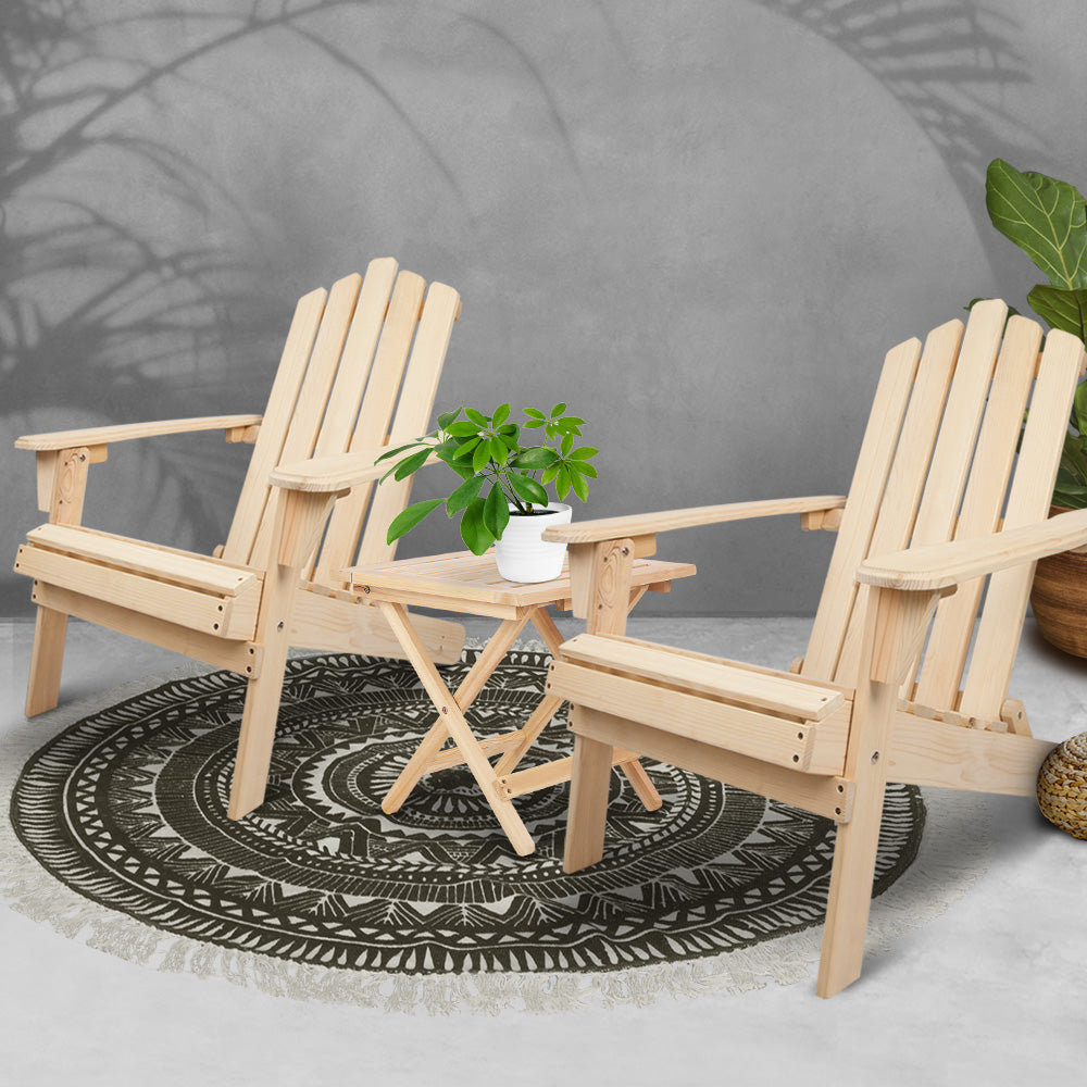 Gardeon Outdoor Chairs Table Set Lounge Patio Furniture Beach Chair Adirondack