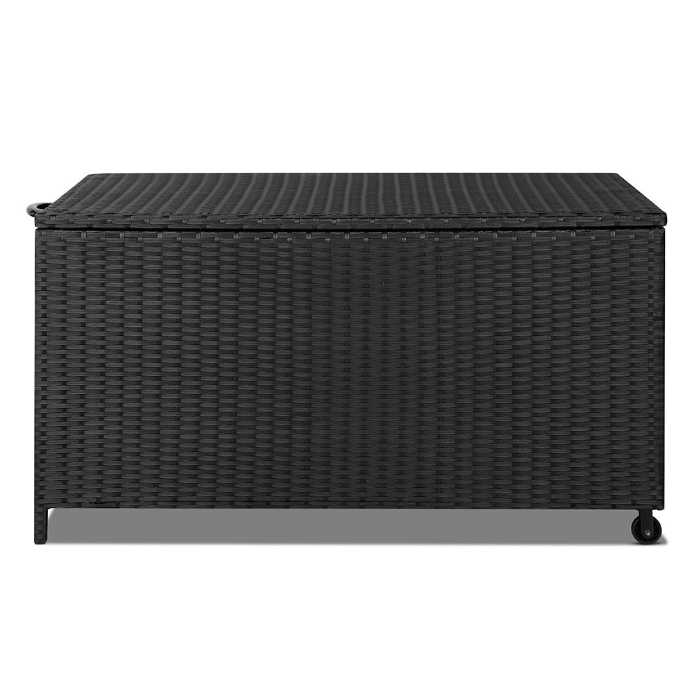 Gardeon 320L Outdoor Wicker Storage Box - Black