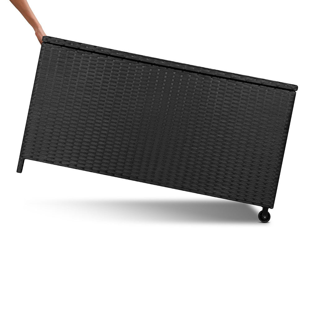 Gardeon 320L Outdoor Wicker Storage Box - Black