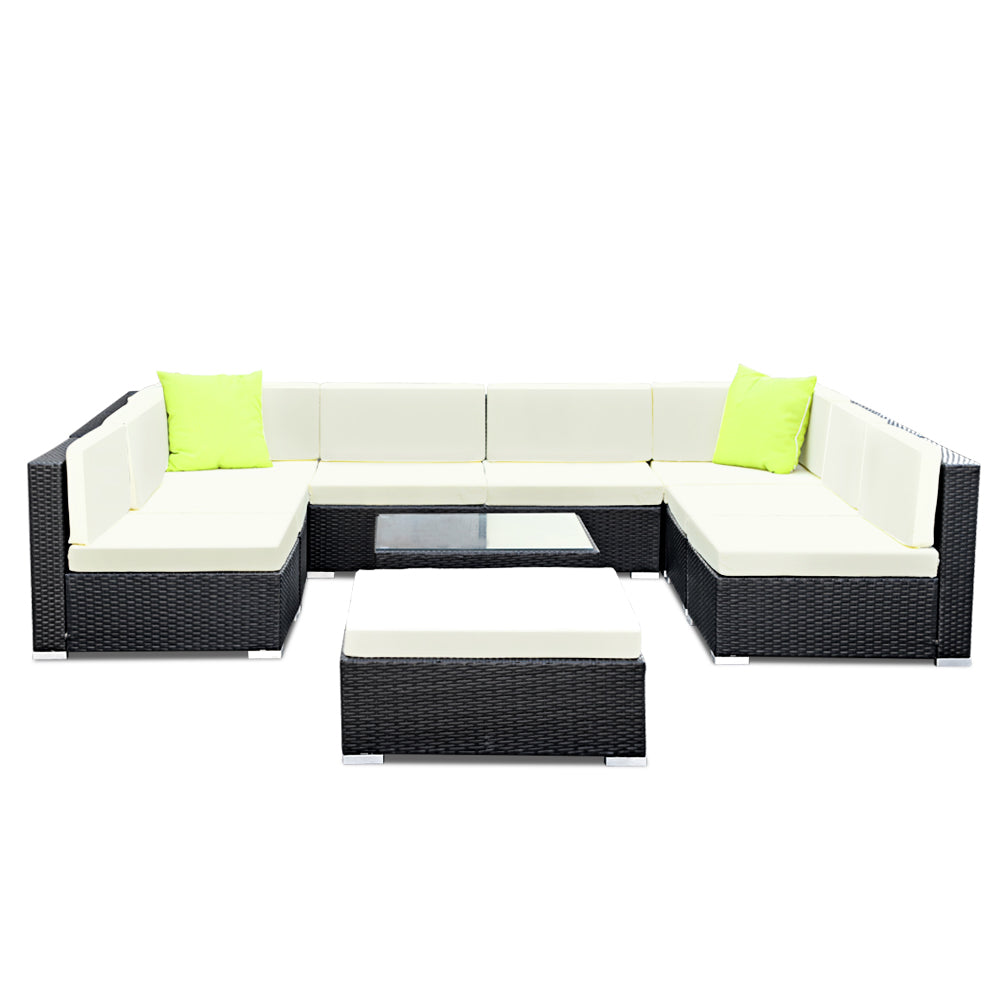 Gardeon 10PC Outdoor Furniture Sofa Set Wicker Garden Patio Lounge