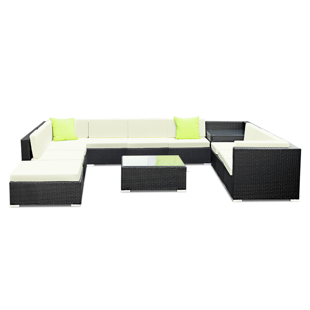 Gardeon 12PC Outdoor Furniture Sofa Set Wicker Garden Patio Lounge
