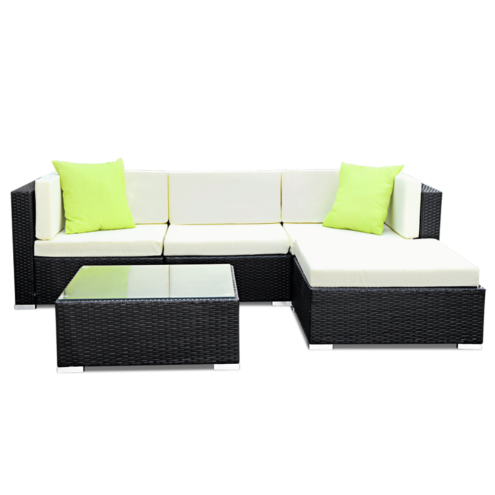 Gardeon 5PC Outdoor Furniture Sofa Set Wicker Garden Patio Pool Lounge