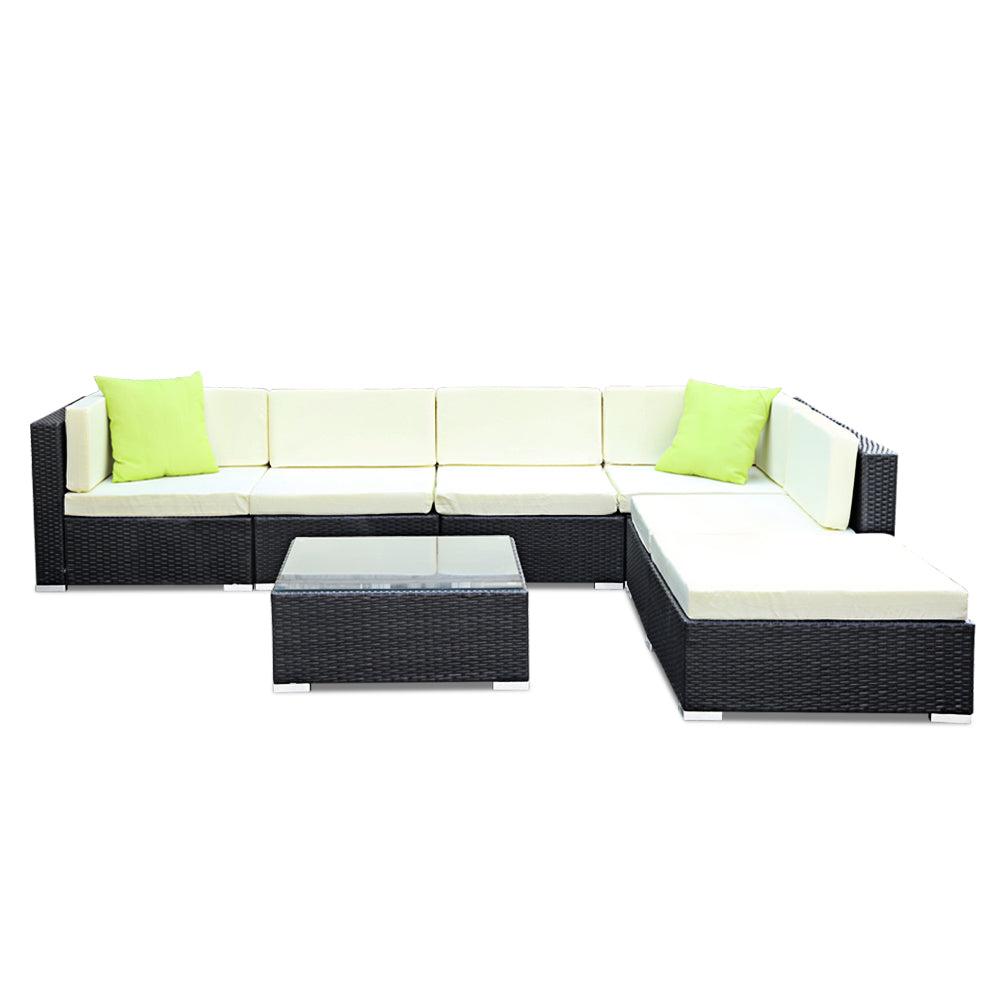 Gardeon 7PC Outdoor Furniture Sofa Set Wicker Garden Patio Pool Lounge