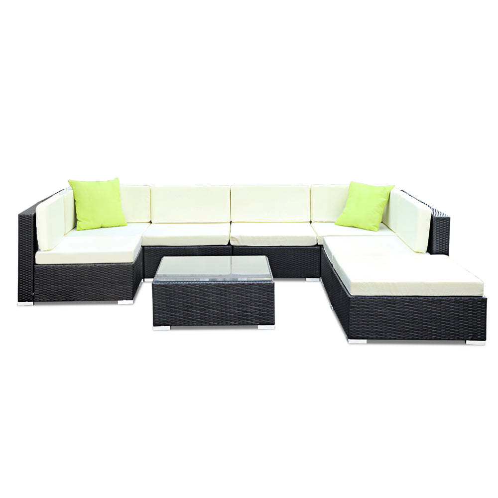 Gardeon 8PC Outdoor Furniture Sofa Set Wicker Garden Patio Pool Lounge