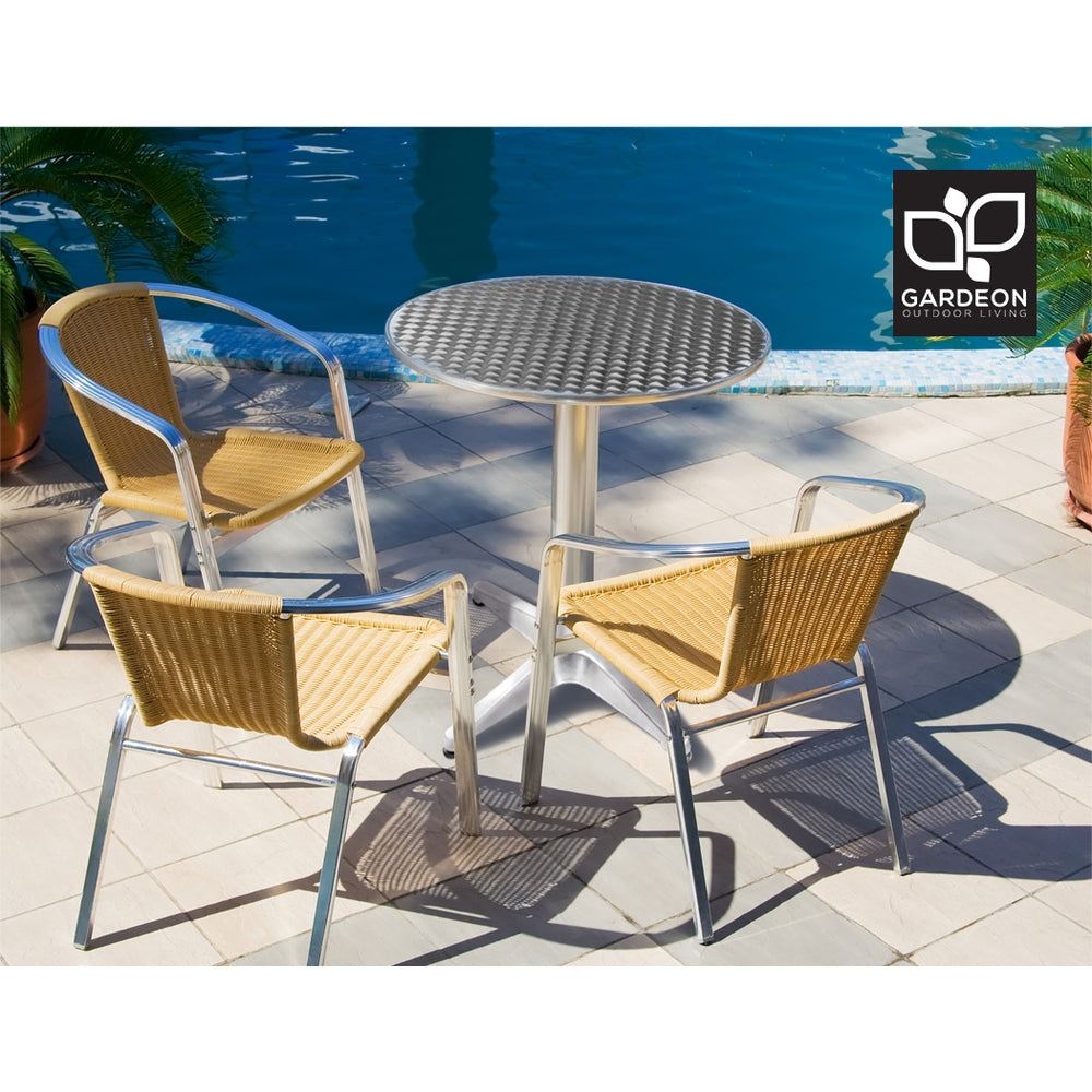 Gardeon Outdoor Bar Table Aluminium Dining Table Round 70CM