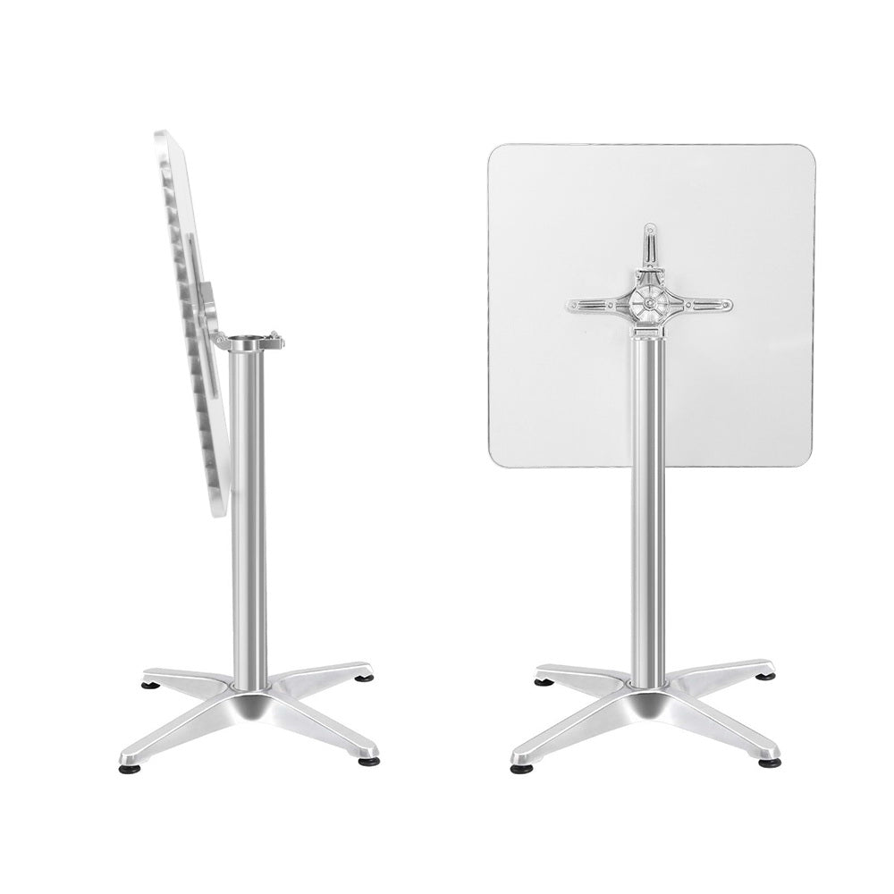 Gardeon Aluminium Adjustable Square Bar Table - Silver