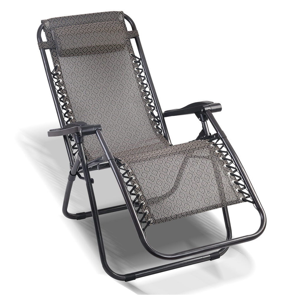 Gardeon Outdoor Portable Recliner - Beige