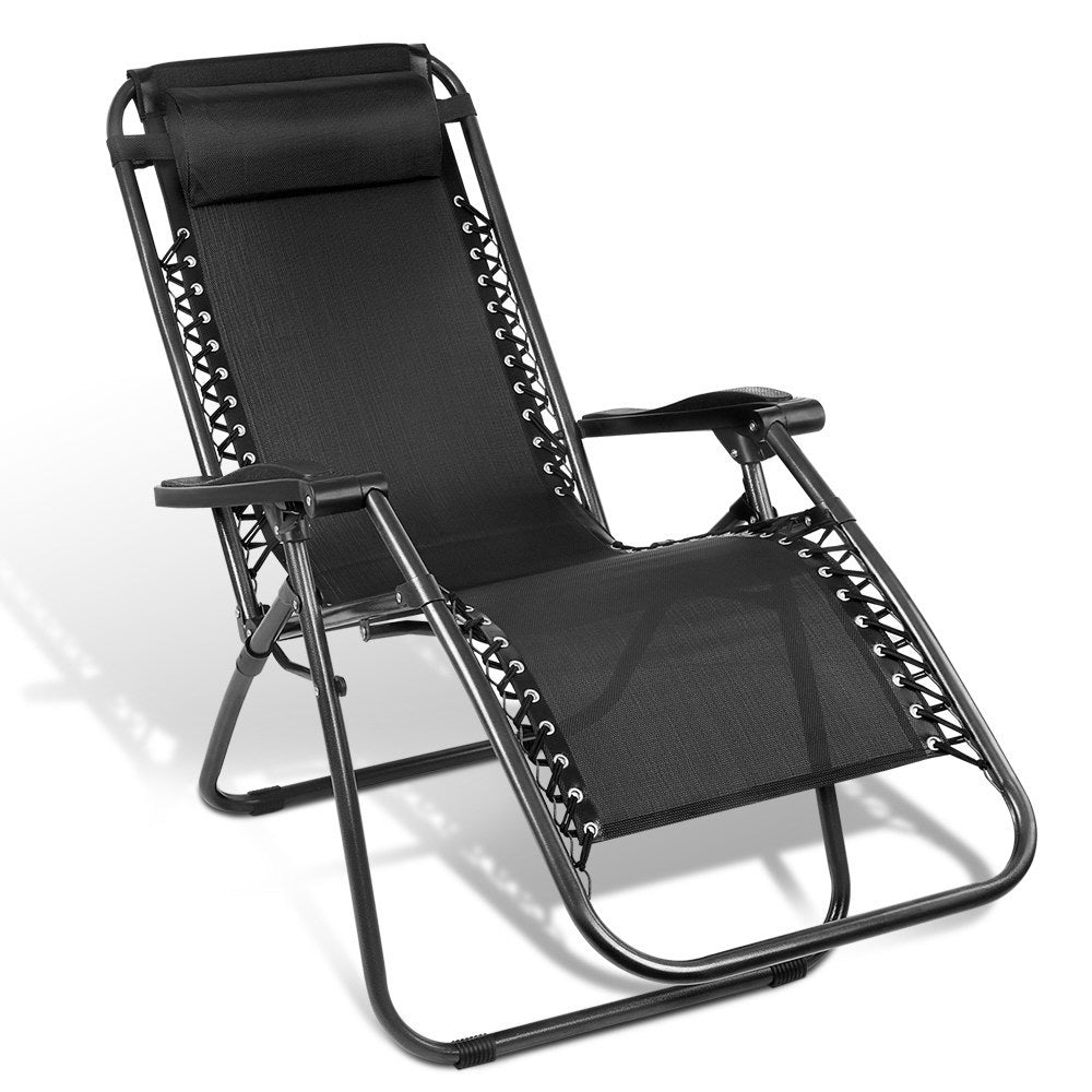 Gardeon Outdoor Portable Recliner - Black