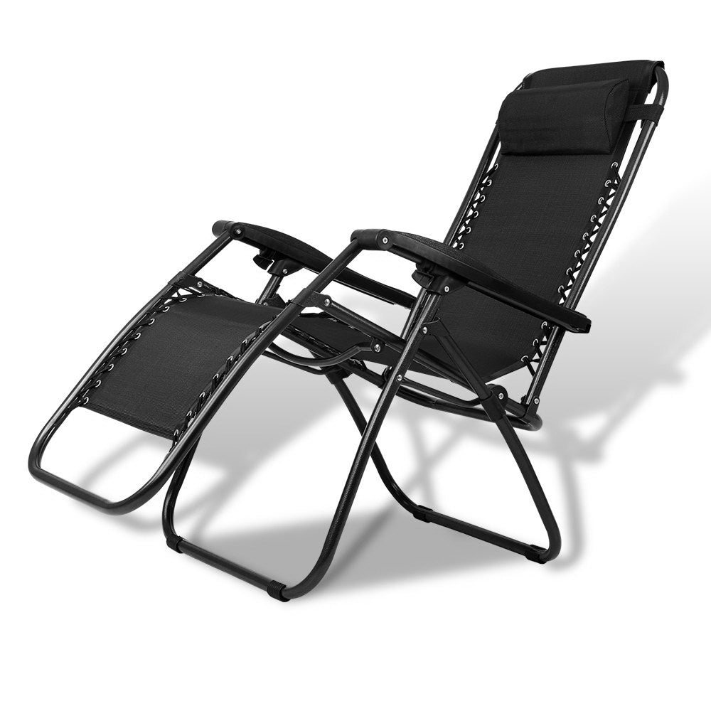 Gardeon Outdoor Portable Recliner - Black