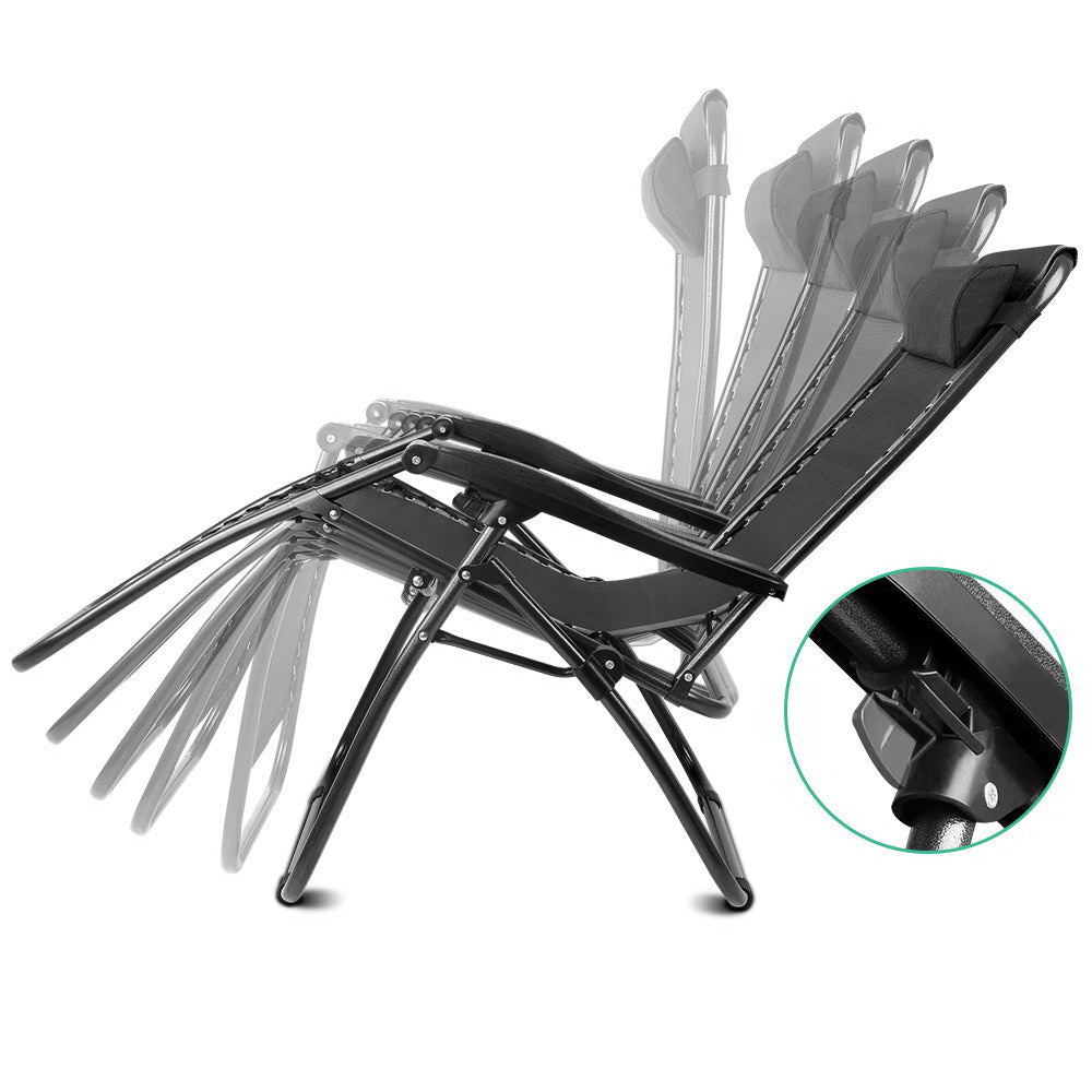 Gardeon Outdoor Portable Recliner - Black