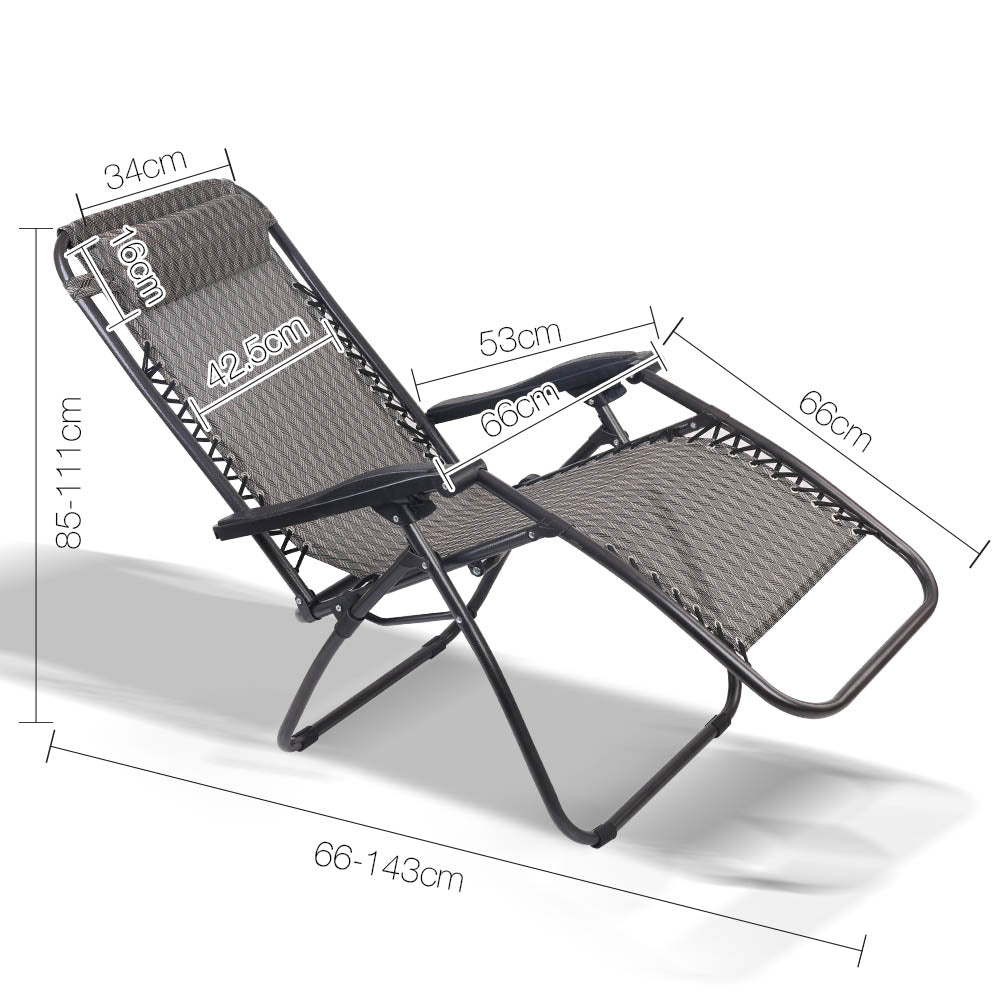 Gardeon Outdoor Portable Recliner - Grey