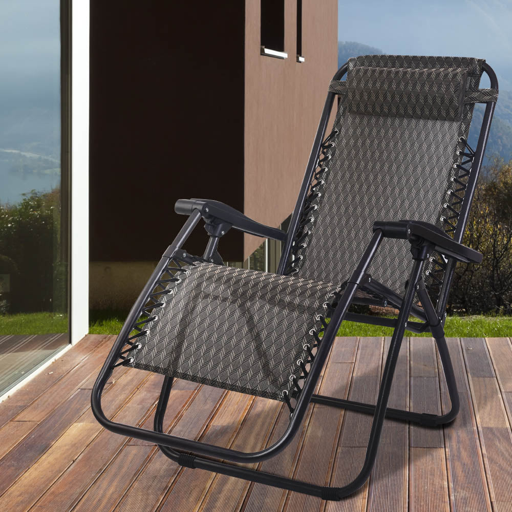 Gardeon Outdoor Portable Recliner - Grey