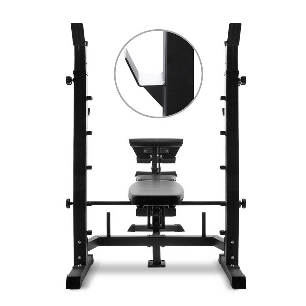 Everfit Multi-Station Weight Bench Press Fitness 48KG Barbell Set Benches Gym
