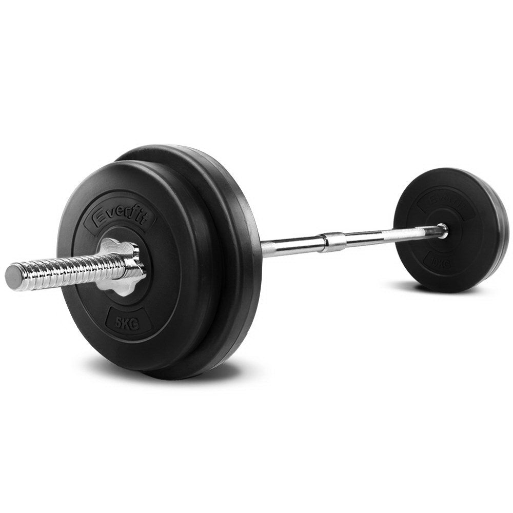 Everfit 38KG 168cm Barbell Set Weight Plates Bar Fitness Exercise Home Gym Bench Press