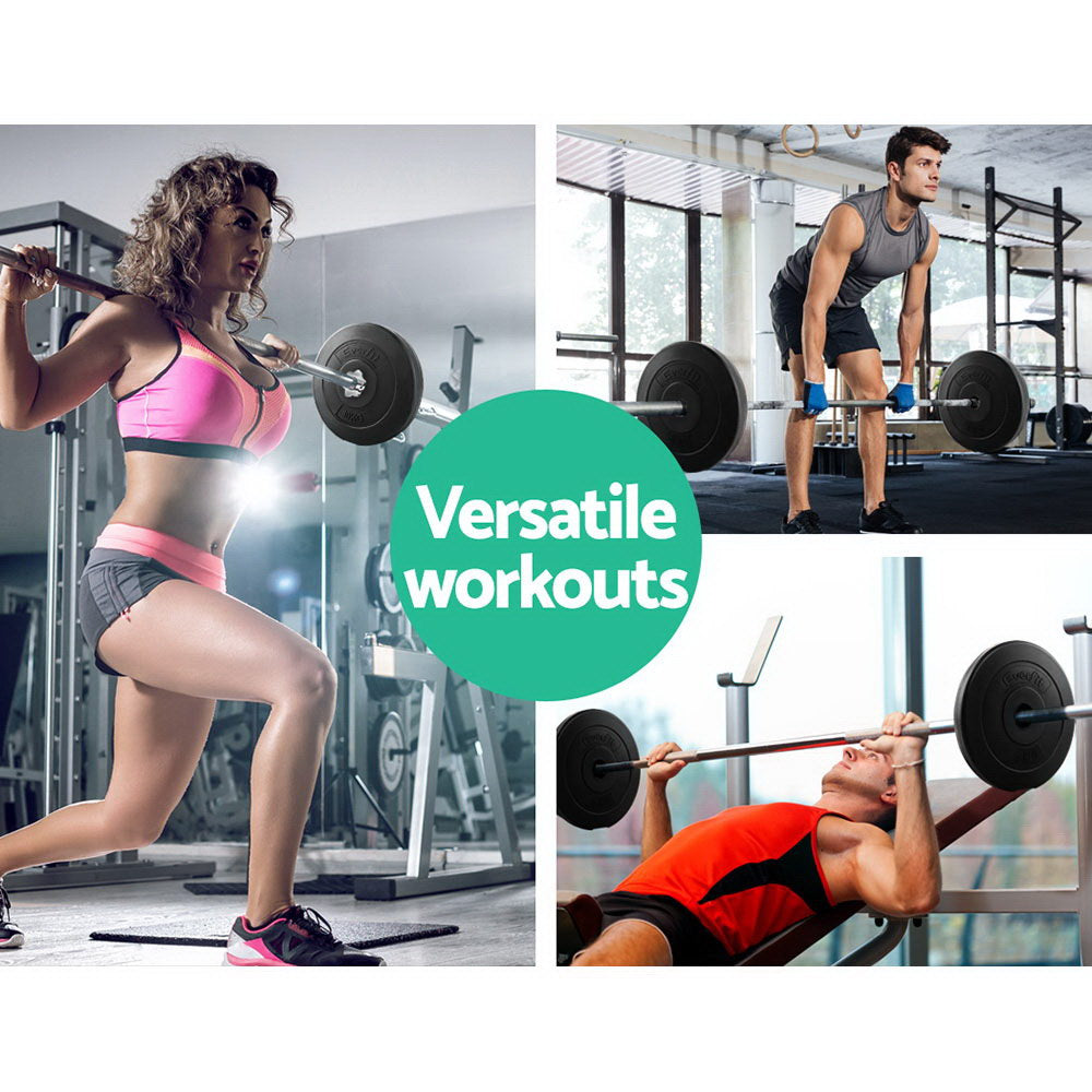 Everfit 38KG 168cm Barbell Set Weight Plates Bar Fitness Exercise Home Gym Bench Press
