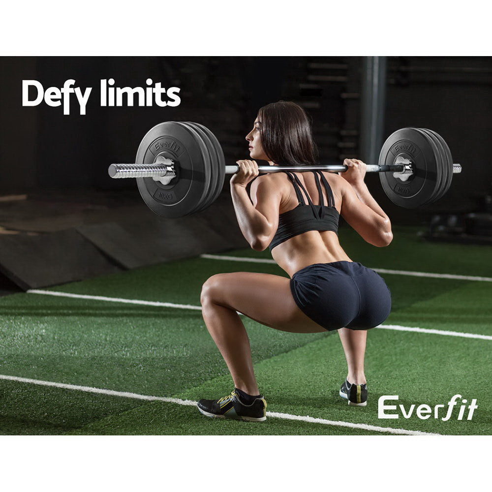 Everfit 68KG 168cm Barbell Set Weight Plates Bar Fitness Exercise Home Gym Bench Press