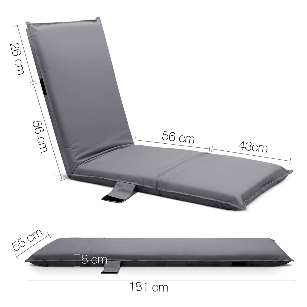Artiss Adjustable Beach Sun Pool Lounger - Grey