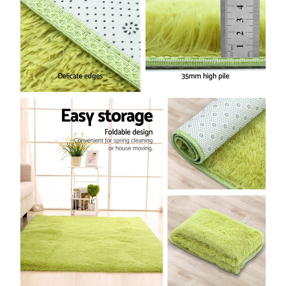 Artiss Shaggy Rug 140x200cm Green