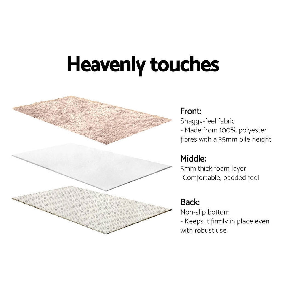 Artiss Shaggy Rug 160x230cm Beige
