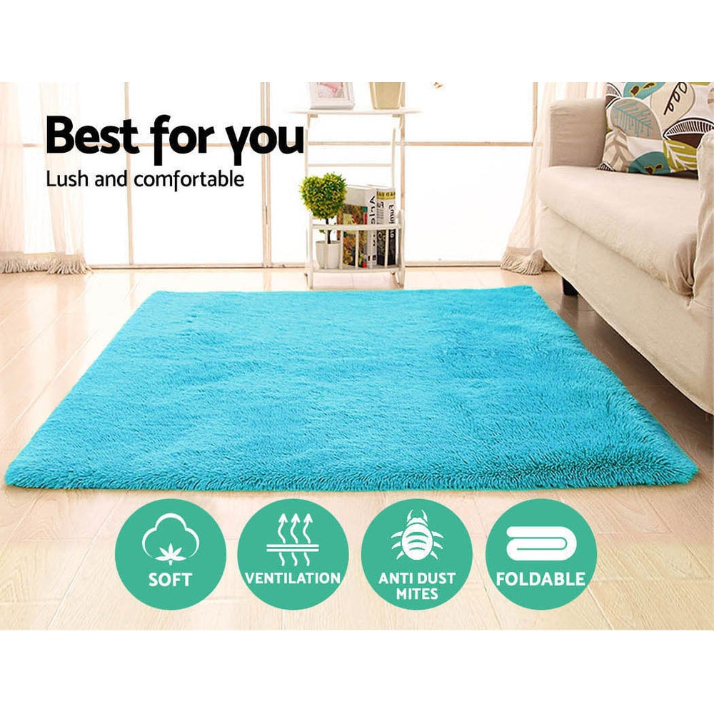 Artiss Shaggy Rug 160x230cm Turquoise