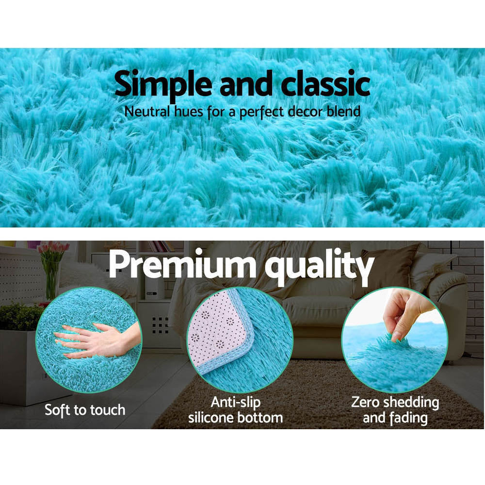 Artiss Shaggy Rug 160x230cm Turquoise