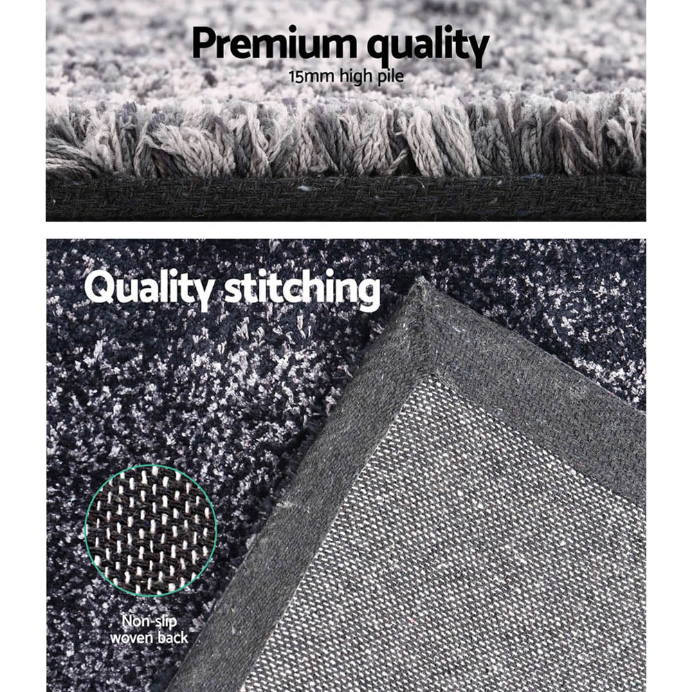 Artiss 160x230cm Luxury Shaggy Rug Gradual Color Anti-slip Carpet Black