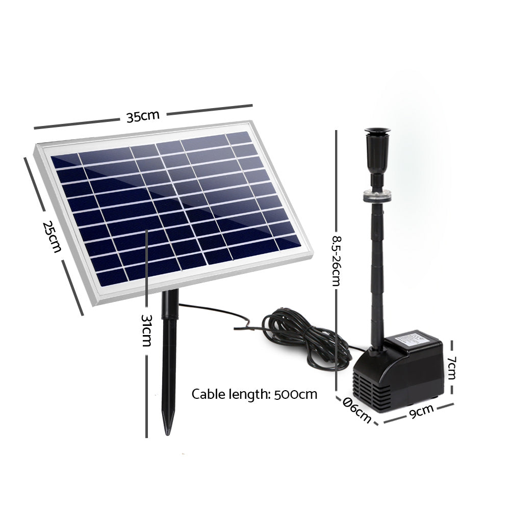 Gardeon Solar Pond Pump Powered Water Fountain Outdoor Submersible Filter 6.6FT