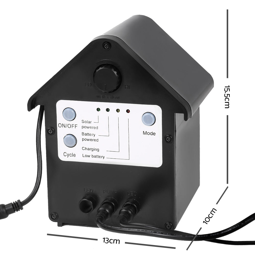 Gardeon Solar Pond Pump Battery Powered Outdoor LED Light Submersible Filter