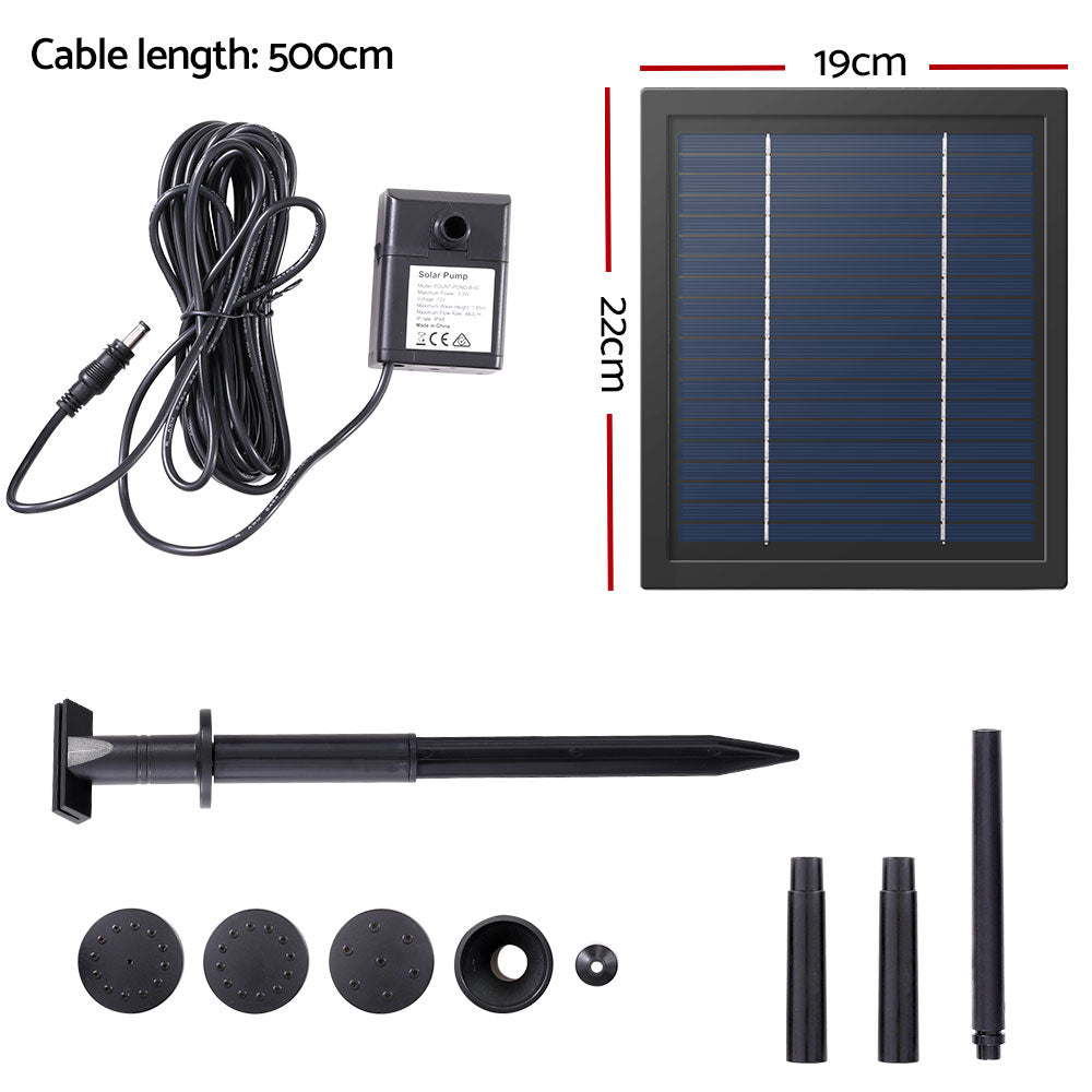 Gardeon Solar Pond Pump Submersible Powered Garden Pool Water Fountain Kit 6.1FT