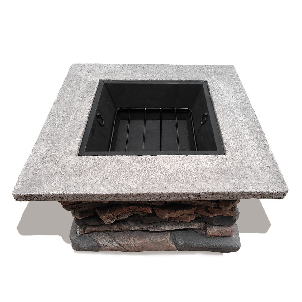 Grillz Stone Base Outdoor Patio Heater Fire Pit Table