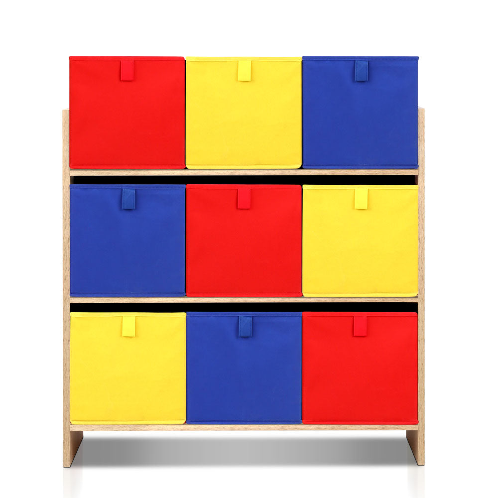 Artiss Kids Storage Box Children Toys Organizer Bookcase Fabric 9 Bins
