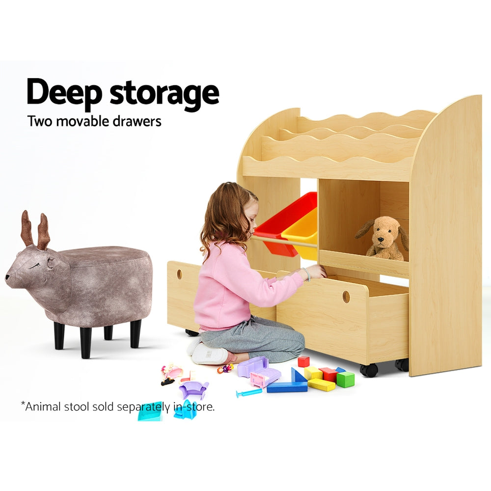 Keezi Kids Bookcase Children Bookshelf Toy Storage Box Organizer Display Rack