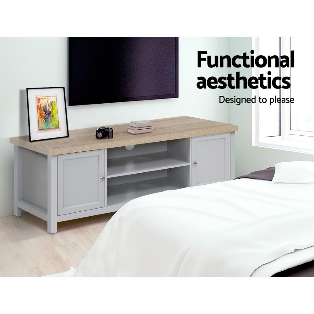 Artiss TV Cabinet Stand Entertainment Unit French Provincial Storage Shelf Grey Oak