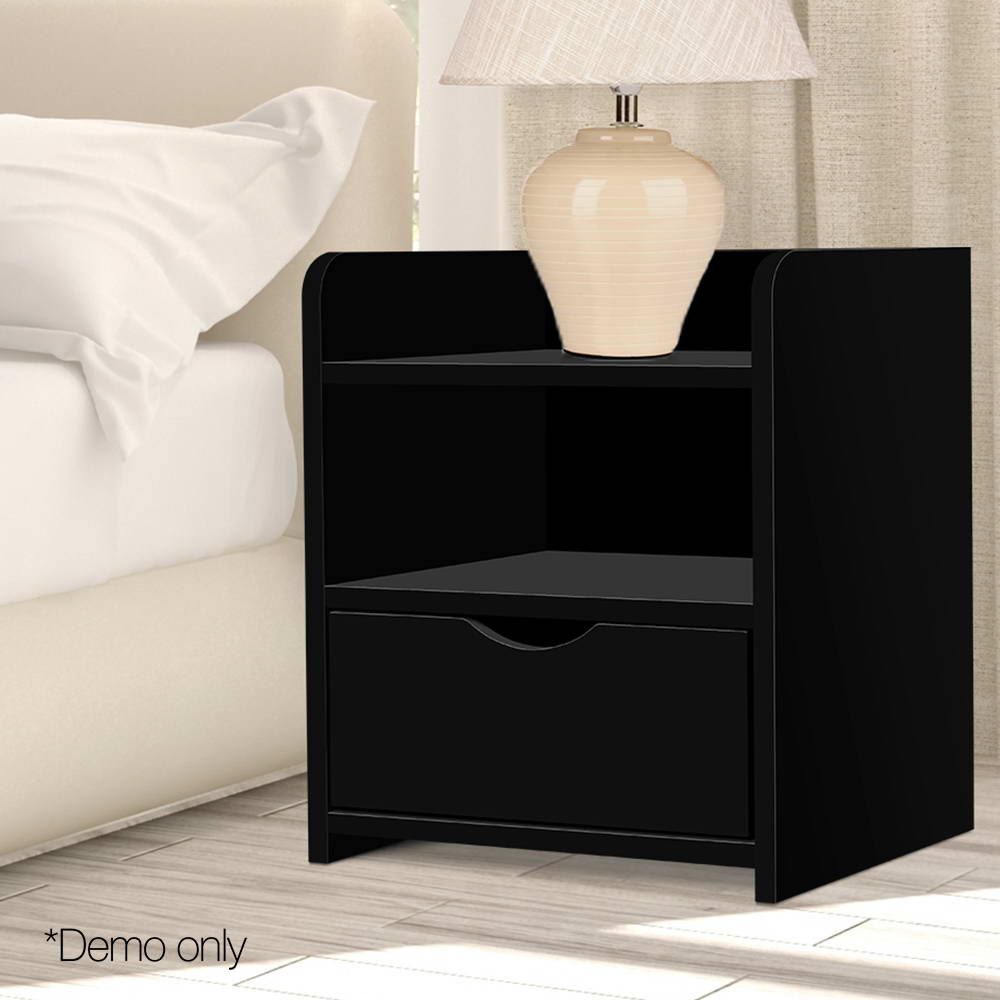 Artiss Bedside Table Drawer - Black