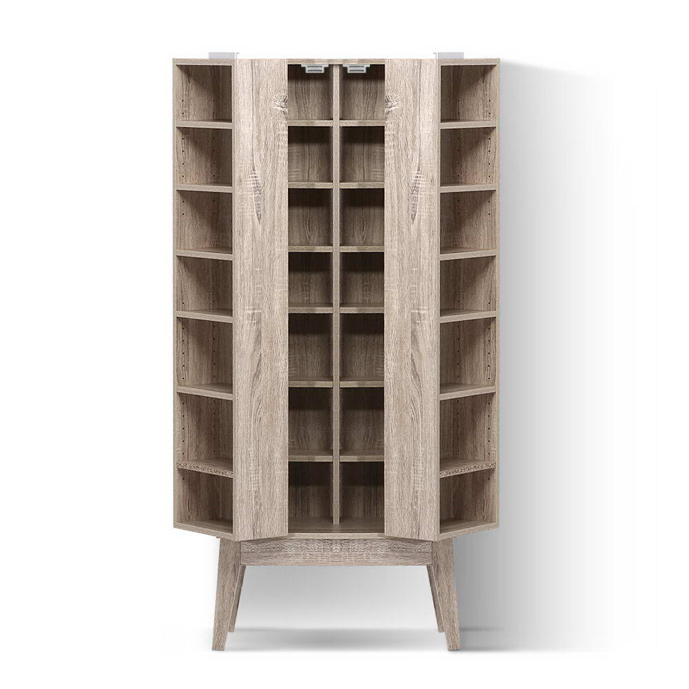 Artiss CD/DVD Media Shelf Adjustable Storage Rack Foldable Bookshelf Oak