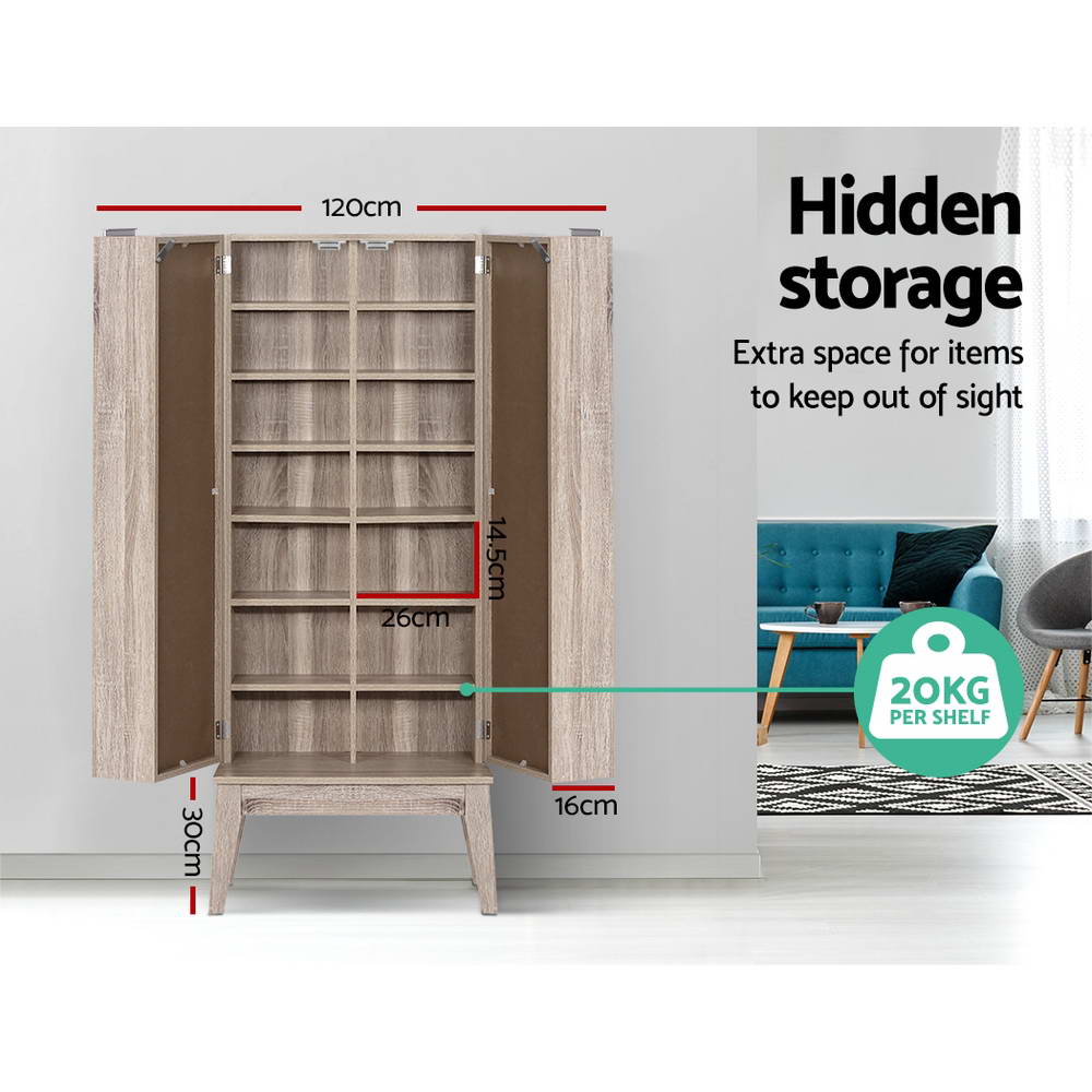 Artiss CD/DVD Media Shelf Adjustable Storage Rack Foldable Bookshelf Oak