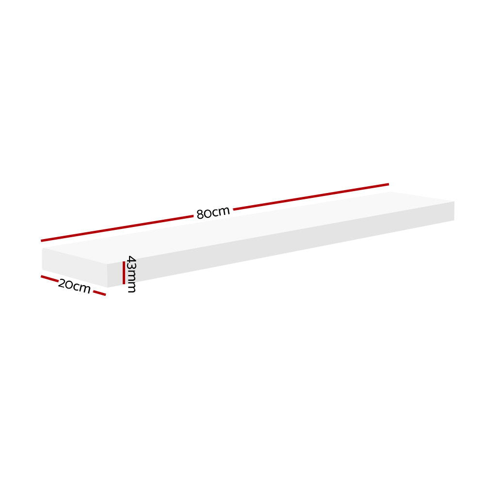 Artiss Wall Shelf Floating Bookshelf Set DIY Storage Display Rack 80cm White