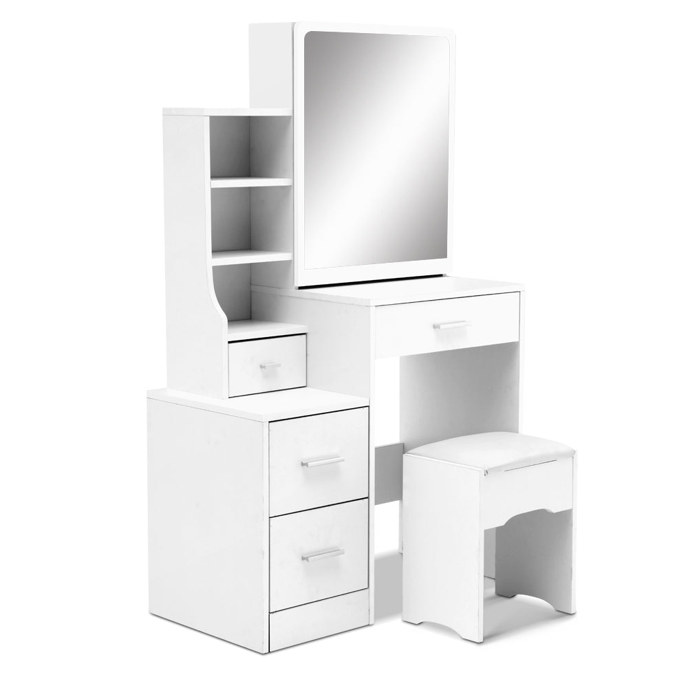 Artiss Dressing Table Stool Mirror Jewellery Cabinet Drawer White