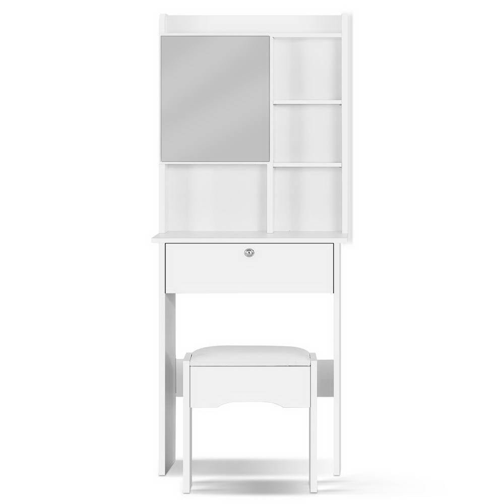 Artiss Dressing Table Stool Mirror Jewellery Cabinet Drawer White